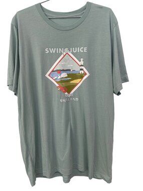 Swing Juice New England Graphic T-Shirt Men XL Green Crew Cotton Blend Basic Tee